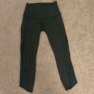 Lululemon High-Waist Dark Green Athletic Leggings